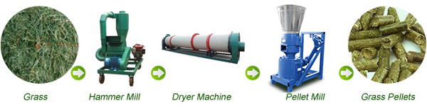 grass pellets press production process